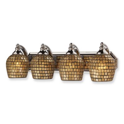 Buy ELK Lighting Mosaic Glass Vanity Light in Polished Chrome and Gold from Bed Bath & Beyond